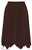 Brown - solid Hanky Hem Skirt