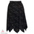 Black with Sequins Hanky Hem Skirt