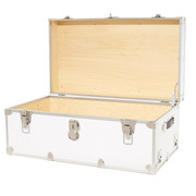Open view of Rhino XL camp trunk with nickel trim
