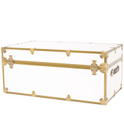 Back view of Rhino XL camp trunk with antique brass trim