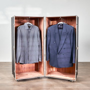 Rhino Aromatic Cedar Wardrobe Trunk open with clothing hanging in both sides