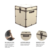 Rhino Alabaster Luxury Faux Leather End Table Trunk Details