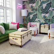 Rhino Alabaster Luxury Faux Leather End Table Trunk with Feet