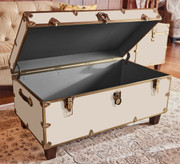 Rhino Alabaster Luxury Faux Leather Coffee Table Trunk Open