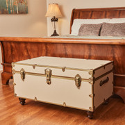 Rhino Alabaster Luxury Faux Leather End Of Bed Trunk with Feet Front