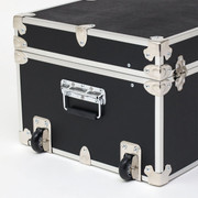 Rhino Essential Camp Trunk Footlocker with Wheels, Tray and Lid Organizer Wheels Closeup