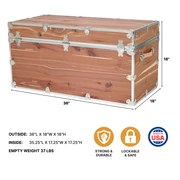 Rhino XXL Knotty Cedar Trunk - Quick Ship