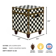 Rhino Mackenzie Inspired End Table Trunk With Feet - Dimensions