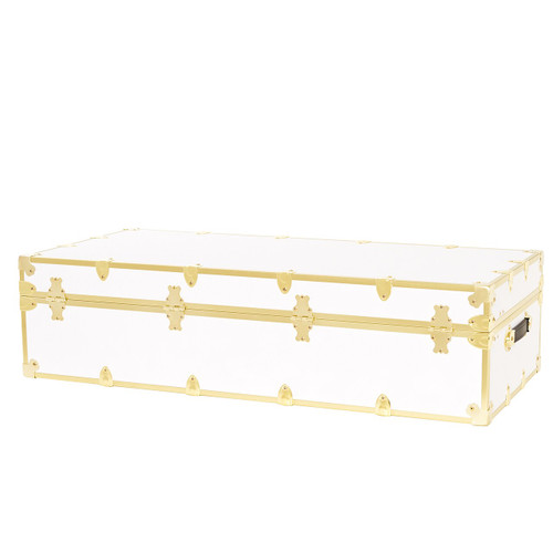 Rhino Trundle Trunk back view with brass trim