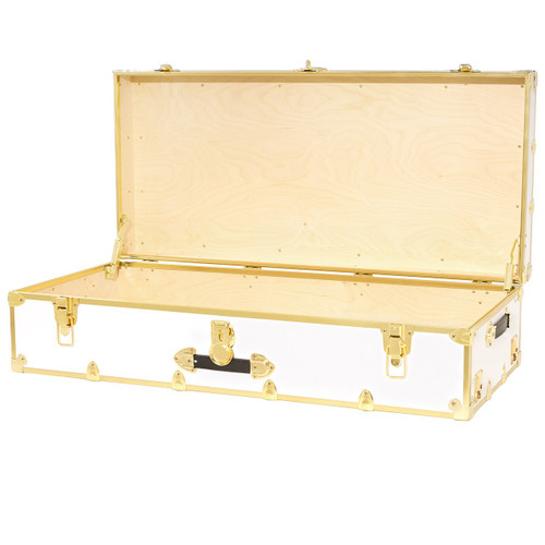 Rhino Trundle Trunk open with brass trim