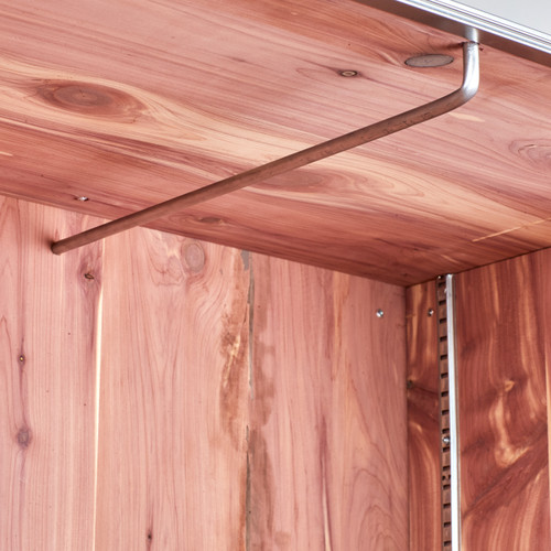 Rhino Aromatic Cedar Wardrobe Trunk interior view of hanger bar