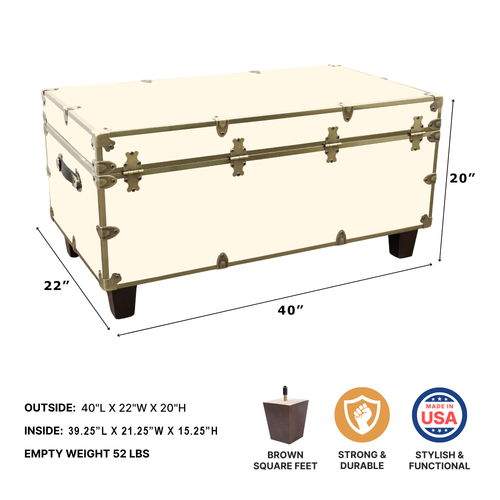 Rhino Luxury Faux Leather Coffee Table Trunk Dimensions
