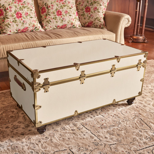 Rhino Alabaster Luxury Faux Leather Coffee Table Trunk Back