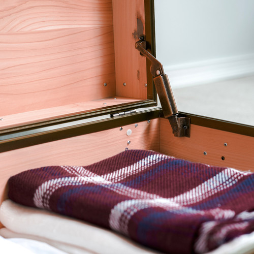 Rhino Knotty Cedar End Table Trunk Chest with Blankets