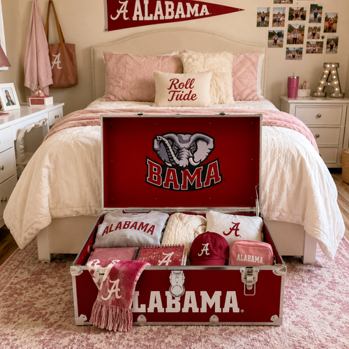 OFFICIALLY LICENSED ALABAMA CRIMSON TIDE TRUNK LIFESTYLE DORM ROOM/BEDROOM