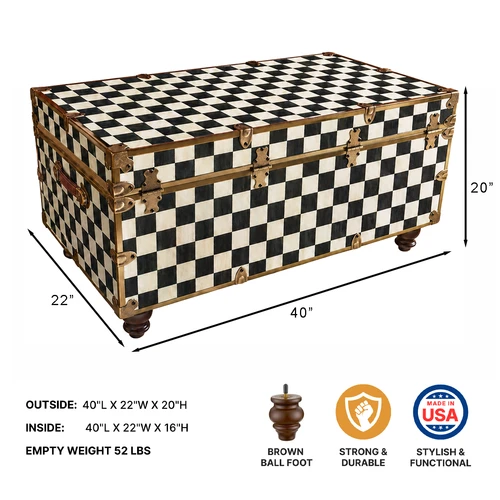 Rhino Mackenzie Inspired Coffee Table Trunk With Feet - Dimensions