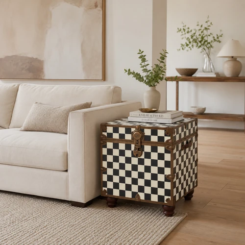 Rhino Mackenzie Inspired End Table Trunk With Feet  Lifestyle Living Room