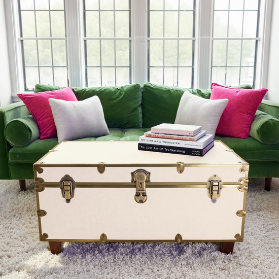 Rhino Alabaster Luxury Faux Leather Coffee Table Trunk Front