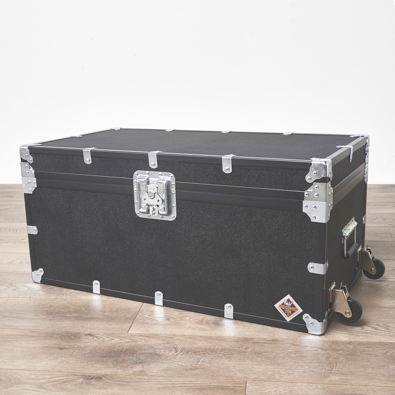 Steamer Trunk Coffee Table on Steel Wheels 