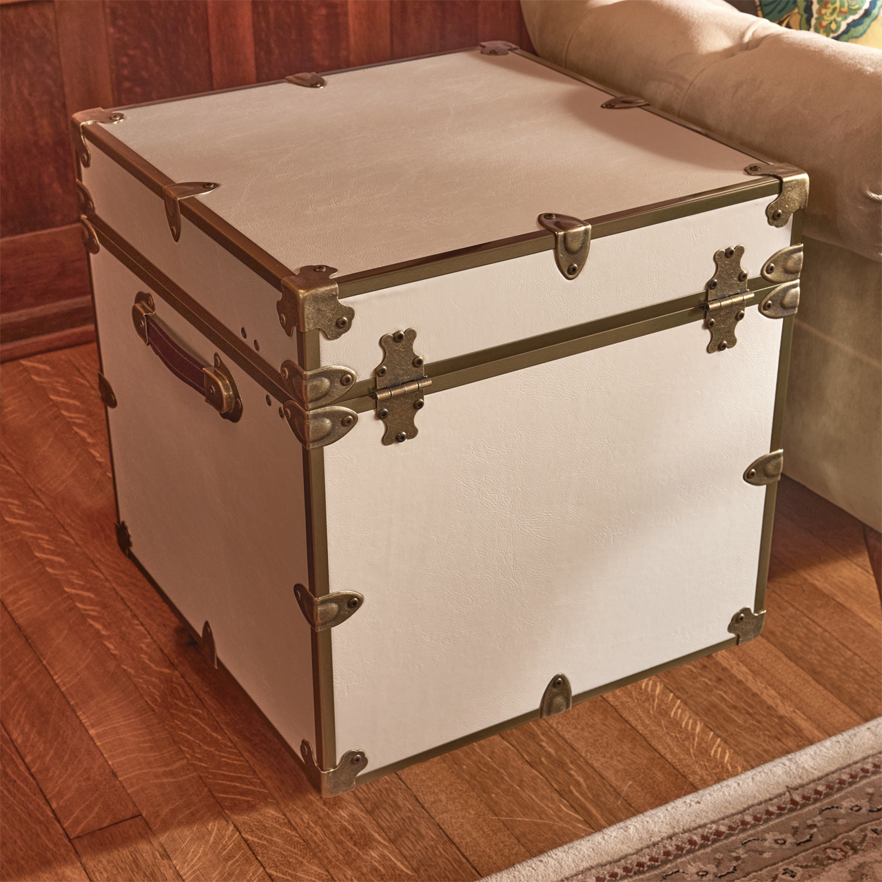 Rhino Luxury Faux Leather Coffee Table Trunk With Feet