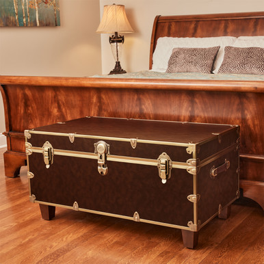 Rhino Luxury Faux Leather End Table Trunk with Feet