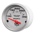 Auto Meter Marine Silver Ultra-Lite Series - Oil Temperature Gauge - Air Core Movement - Incl Bulb & Socket 3220 - Incl Light Covers Red 3214 & Green 3215 - Incl Mounting Hardware 2225 200764-33