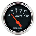 Auto Meter Designer Black Series - Voltmeter Gauge - Electric, Air-Core Movement - Incl Light Covers Red 3214 & Green 3215 - Incl Mounting Hardware 2230 1483 Auto Meter Designer Black Series - Voltmeter Gauge - Electric, Air-Core Movement - Incl Light Covers Red 3214 & Green 3215 - Incl Mounting Hardware 2230 1483