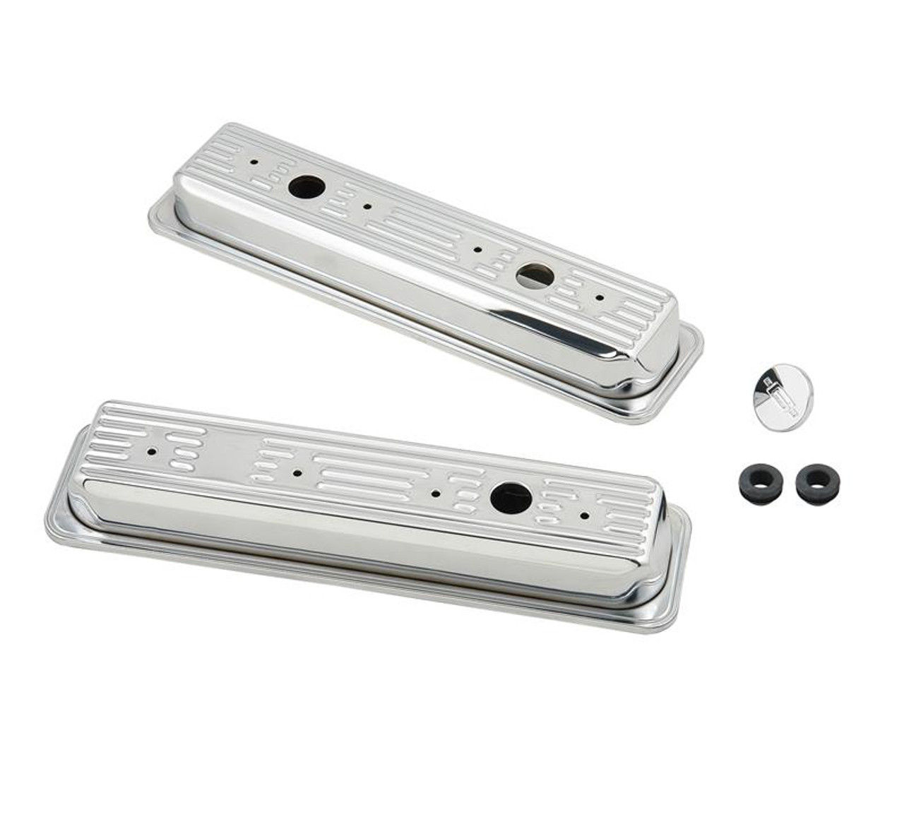 Mr Gasket Valve Covers Center Hold Down Style Baffled Pair 9415