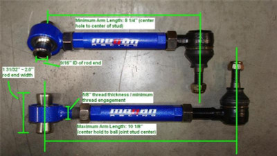 Megan Racing Adjustable Rear Toe Arms - Pillowball MRS-TY-1470 Megan Racing Adjustable Rear Toe Arms - Pillowball MRS-TY-1470