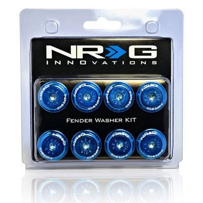 NRG FW-110BL - Fender Washer Kit w/Rivets for Metal (Blue) Set of 10