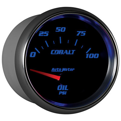 Auto Meter Cobalt Series - Oil Pressure Gauge - Electric, Air-Core Movement - Incl Oil Sender Unit 2242 - Incl 3/8in NPT & 1/2in NPT Adapter Fittings - Incl Mounting Hardware 3245 7927 Auto Meter Cobalt Series - Oil Pressure Gauge - Electric, Air-Core Movement - Incl Oil Sender Unit 2242 - Incl 3/8in NPT & 1/2in NPT Adapter Fittings - Incl Mounting Hardware 3245 7927