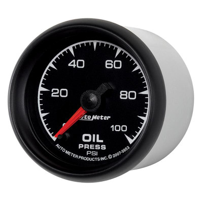 Auto Meter ES Series - Oil Pressure Gauge - Electric, Digital Stepper Motor Movement - Incl Sensor Unit 2246 - Incl 3/8in NPT & 1/2in NPT Adapter Fittings - Incl Wire Harness 5227 - Incl Mounting Hardware 2230 5953 Auto Meter ES Series - Oil Pressure Gauge - Electric, Digital Stepper Motor Movement - Incl Sensor Unit 2246 - Incl 3/8in NPT & 1/2in NPT Adapter Fittings - Incl Wire Harness 5227 - Incl Mounting Hardware 2230 5953