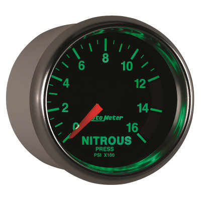 Auto Meter GS Series - Nitrous Pressure Gauge - Electric, Digital Stepper Motor Movement - Incl Sensor Unit 2240 - Incl Wire Harness 5227 - Incl Mounting Hardware 2230 3874 Auto Meter GS Series - Nitrous Pressure Gauge - Electric, Digital Stepper Motor Movement - Incl Sensor Unit 2240 - Incl Wire Harness 5227 - Incl Mounting Hardware 2230 3874