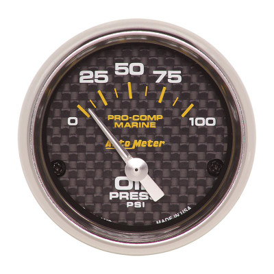 Auto Meter Marine Carbon Fiber Series - Oil Pressure Gauge - Air Core Movement - Incl Bulb & Socket 3220 - Incl Light Covers Red 3214 & Green 3215 - Incl Mounting Hardware 2225 200758-40 Auto Meter Marine Carbon Fiber Series - Oil Pressure Gauge - Air Core Movement - Incl Bulb & Socket 3220 - Incl Light Covers Red 3214 & Green 3215 - Incl Mounting Hardware 2225 200758-40