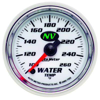 Auto Meter NV Series - Water Temperature Gauge - Electric, Digital Stepper Motor Movement - Incl Sensor Unit 2252 - Incl 3/8in NPT & 1/2in NPT Adapter Fittings - Incl Wire Harness 5226 - Incl Mounting Hardware 2230 7355 Auto Meter NV Series - Water Temperature Gauge - Electric, Digital Stepper Motor Movement - Incl Sensor Unit 2252 - Incl 3/8in NPT & 1/2in NPT Adapter Fittings - Incl Wire Harness 5226 - Incl Mounting Hardware 2230 7355