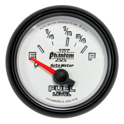 Auto Meter Phantom II Series - Fuel Level Gauge - Electric, Air-Core Movement - Incl Mounting Hardware 2230 7518 Auto Meter Phantom II Series - Fuel Level Gauge - Electric, Air-Core Movement - Incl Mounting Hardware 2230 7518
