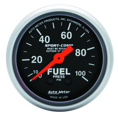 Auto Meter Sport-Comp Series - Fuel Pressure Gauge - Mechanical Movement - Incl Bulb & Socket 3220 - Incl Light Covers Red 3214 & Green 3215 - Incl Mounting Hardware 2230 3312 Auto Meter Sport-Comp Series - Fuel Pressure Gauge - Mechanical Movement - Incl Bulb & Socket 3220 - Incl Light Covers Red 3214 & Green 3215 - Incl Mounting Hardware 2230 3312