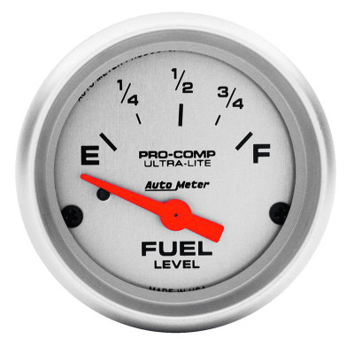Auto Meter Ultra-Lite Series - Fuel Level Gauge - Electric, Air-Core Movement - Incl Bulb & Socket 3220 - Incl Light Covers Red 3214 & Green 3215 - Incl Mounting Hardware 2230 4316 Auto Meter Ultra-Lite Series - Fuel Level Gauge - Electric, Air-Core Movement - Incl Bulb & Socket 3220 - Incl Light Covers Red 3214 & Green 3215 - Incl Mounting Hardware 2230 4316