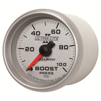 Ultra-Lite II Series - Boost Gauge - Mechanical Movement - Incl 1/8in NPT Male to 1/8in Compression Fitting, 1/8in NPT Female to 1/8in Compression Fitting, 1/8in NPT to 1/4in NPT Bushing - Incl 10ft Nylon Tubing - Incl Mounting Hardware 2230 4906 Ultra-Lite II Series - Boost Gauge - Mechanical Movement - Incl 1/8in NPT Male to 1/8in Compression Fitting, 1/8in NPT Female to 1/8in Compression Fitting, 1/8in NPT to 1/4in NPT Bushing - Incl 10ft Nylon Tubing - Incl Mounting Hardware 2230 4906