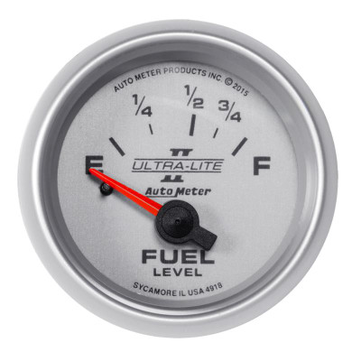 Auto Meter Ultra-Lite II Series - Fuel Level Gauge - Electric, Air-Core Movement - Incl Mounting Hardware 2230 4918 Auto Meter Ultra-Lite II Series - Fuel Level Gauge - Electric, Air-Core Movement - Incl Mounting Hardware 2230 4918