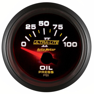Auto Meter Ultra-Lite II Series - Oil Pressure Gauge - Electric, Air-Core Movement - Incl Oil Sender Unit 2242 - Incl 3/8in NPT & 1/2in NPT Adapter Fittings - Incl Mounting Hardware 2230 4927 Auto Meter Ultra-Lite II Series - Oil Pressure Gauge - Electric, Air-Core Movement - Incl Oil Sender Unit 2242 - Incl 3/8in NPT & 1/2in NPT Adapter Fittings - Incl Mounting Hardware 2230 4927
