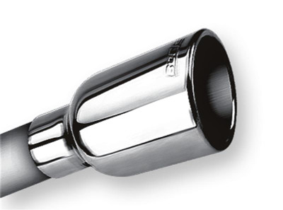 Borla Universal Exhaust Tip - 2.25 in. Inlet - 3.19 in. Round Outlet - 5 in. Length - Weld-On - Single Round Rolled Edge Angle Cut - Polished Stainless Steel 20236 Borla Universal Exhaust Tip - 2.25 in. Inlet - 3.19 in. Round Outlet - 5 in. Length - Weld-On - Single Round Rolled Edge Angle Cut - Polished Stainless Steel 20236