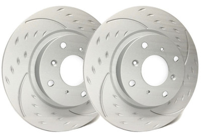 SP Performance 2015-2017 F-150 Rear Slotted Brake Rotors with Zinc Coating