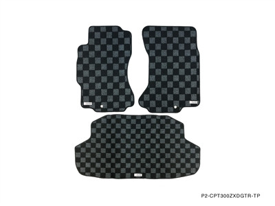 P2M NISSAN Z32 300ZX 1990-96 RACE FLOOR MATS + TRUNK MAT (3PCS SET): DARK GREY P2M NISSAN Z32 300ZX 1990-96 RACE FLOOR MATS + TRUNK MAT (3PCS SET): DARK GREY