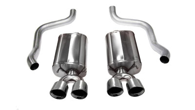 CORSA Performance Xtreme Axle-Back Exhaust System - Dual Rear Exit - Incl. Muffler/Pipes/Clamps/Quad 4.5in Polished Pro-Series Black Tips 14766BLK CORSA Performance Xtreme Axle-Back Exhaust System - Dual Rear Exit - Incl. Muffler/Pipes/Clamps/Quad 4.5in Polished Pro-Series Black Tips 14766BLK