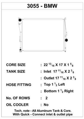 CSF Performance Radiator - 2 Row Design 3055 CSF Performance Radiator - 2 Row Design 3055