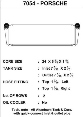 CSF Performance Radiator - 2 Row Design - Replacement for OE #99710603804 - Center ONLY 7054 CSF Performance Radiator - 2 Row Design - Replacement for OE #99710603804 - Center ONLY 7054