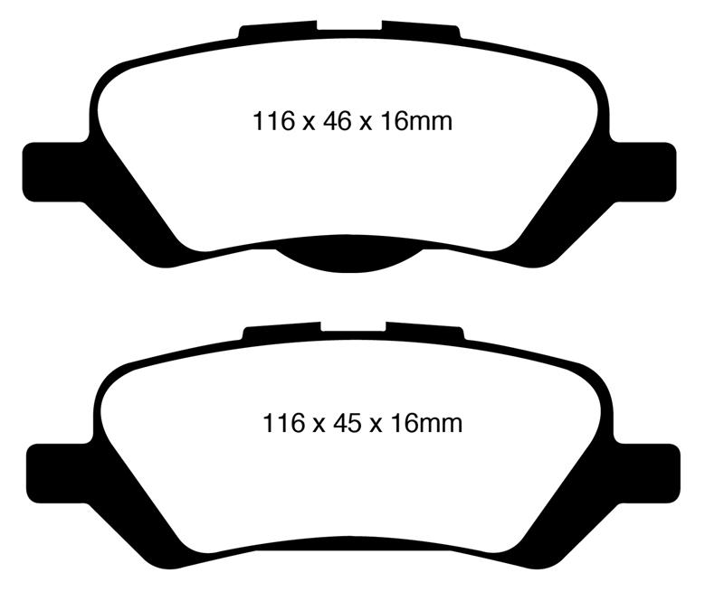 EBC Brakes Yellowstuff 4000 Series Street/Track Brake Pads - FMSI ID D1402 DP41852R