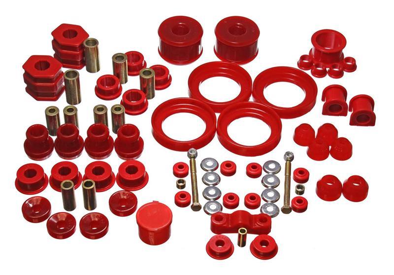 Energy Suspension Hyper-Flex System - Incl F/R Cntl.Arm Bushing - F/R Sway Bar Bushing - F/R End Link Set - Trans.Shifter Stab. Bushing - Ball Joint Boot - Tie Rod End Boot - Performance Polyurethane 15.18101G