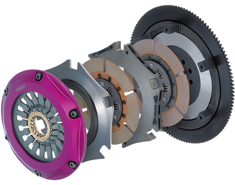 EXEDY Racing Clutch Hyper Twin Cerametallic Clutch - Sprung Center Disc - Push Type Cover - Requires Release Bearing BRG002 - Includes Flywheel Bolts - For use w/ Hyper Accessory Kit NSAK102 NM032SD